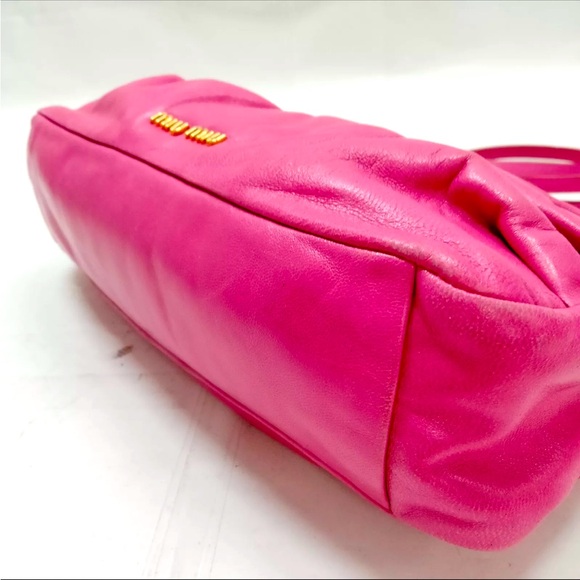 Auth Miu Miu Bright Fuchsia Bow Crossbody Shoulder Bag - Picture 6 of 6